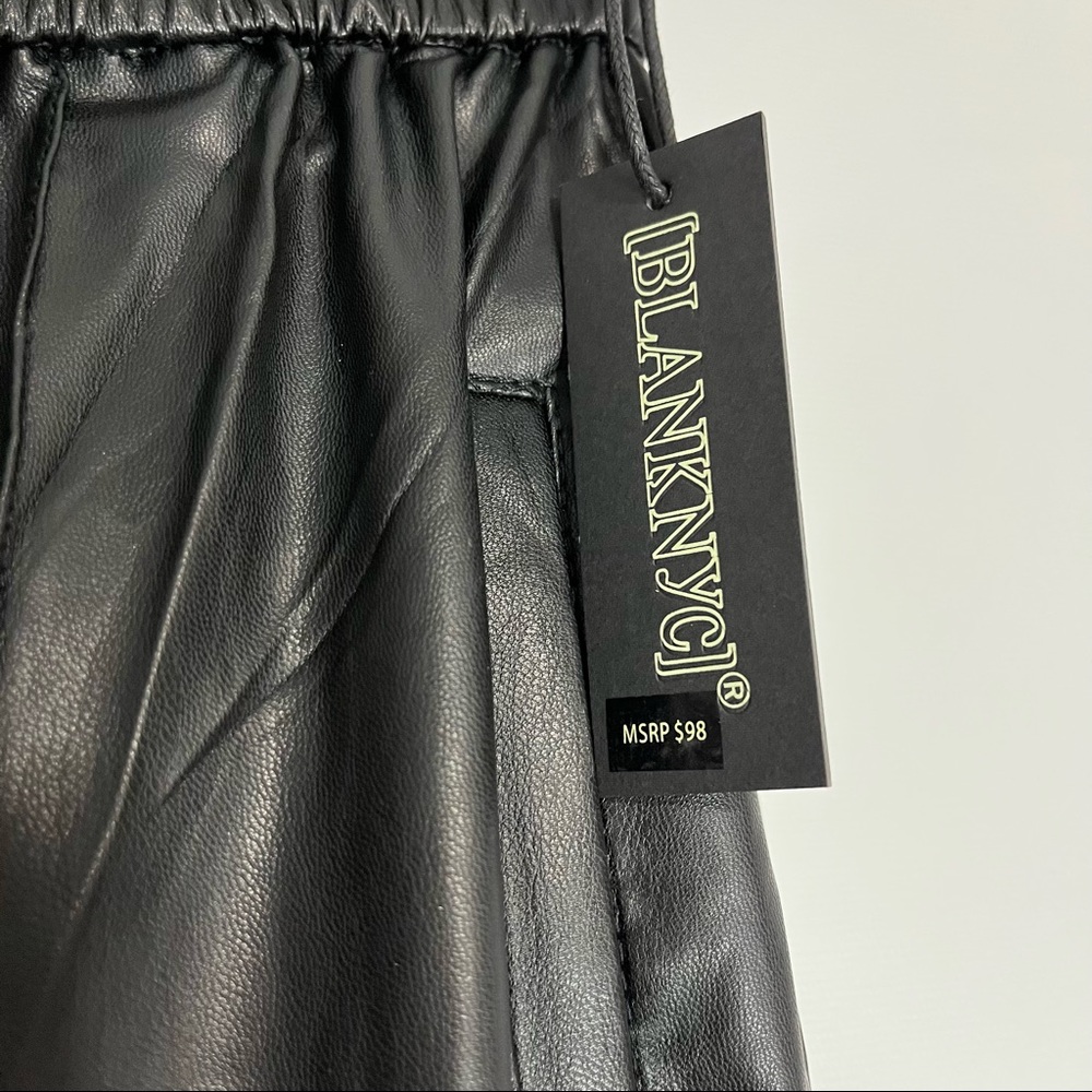 30) NWT Blank NYC Faux Leather Elastic Waistband Jogger Pants Size 28 - Picture 8 of 16